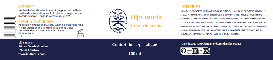 Cérat de corps Confort du corps fatigué